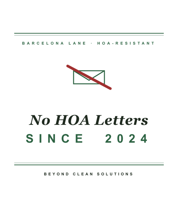 No HOA Letters Since 2024 back graphic
